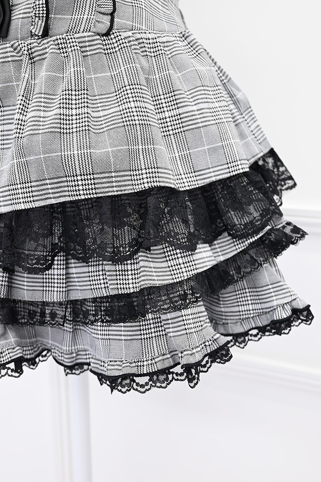 MA*RS】3つリボンフレアスカート - BLK/ホワイト size-F | 地雷系