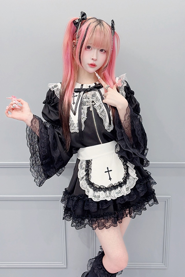 MA*RS】クロス刺繍姫袖ブラウス - ホワイト size-F | 地雷系・量産型の