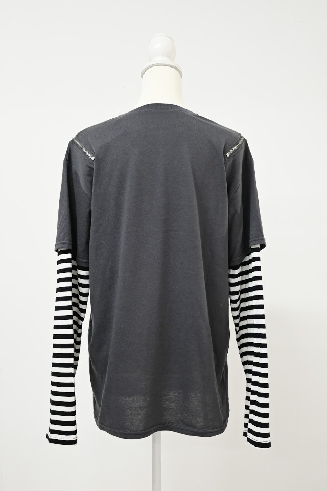 Princess Melody】りぼんラビットボーダー袖ロンT - グレー size-F