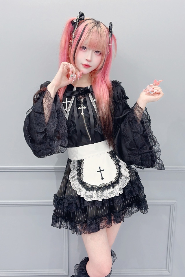 MA*RS】クロス刺繍姫袖ブラウス - ブラック size-F | 地雷系・量産型の