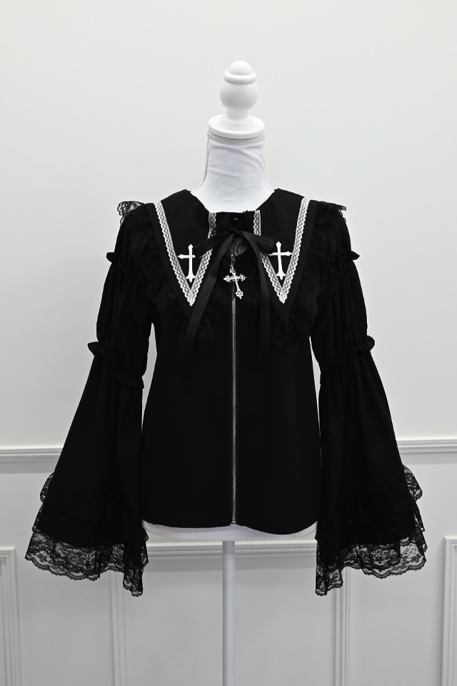 MA*RS】クロス刺繍姫袖ブラウス - ブラック size-F | 地雷系・量産型の