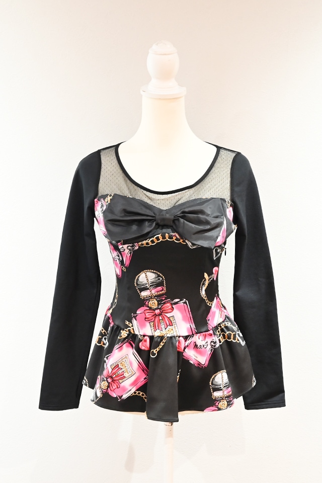MA*RS】【通販限定販売】パフューム柄トップス - ブラック size-F