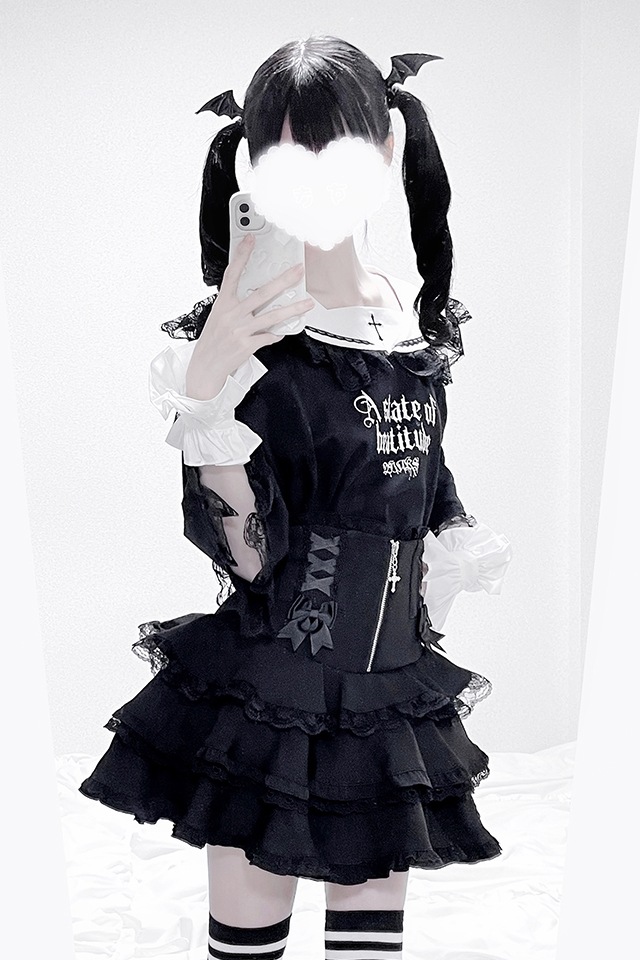 MA*RS】クロスZIPレースアップスカパン - ブラック size-F | 地雷系