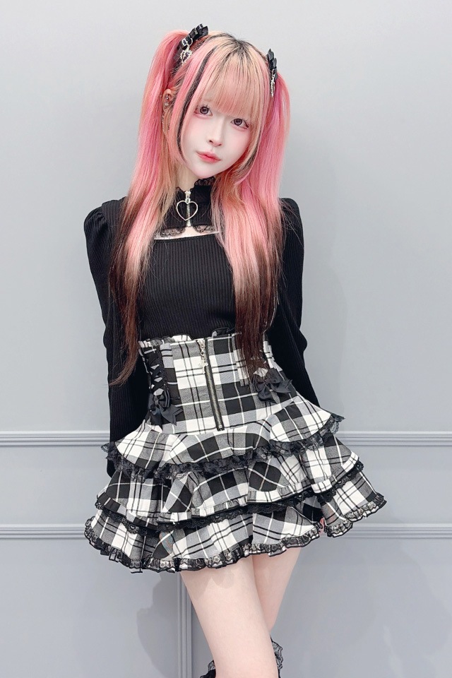 RoseMARK & LONA カモフラ柄 スカート ブラック S MA*RS】クロスZIPレースアップスカパン - BLK/ホワイト size-F | 地雷