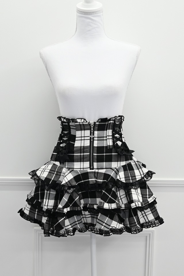 MA*RS】クロスZIPレースアップスカパン - BLK/ホワイト size-F | 地雷