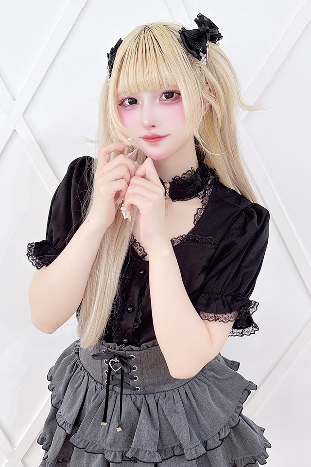 MA*RS】クロスチョーカー付きブラウス - BLK/BLK size-F | 地雷系