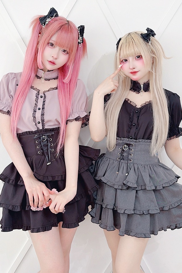 MA*RS】クロスチョーカー付きブラウス - BLK/BLK size-F | 地雷系