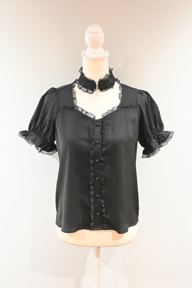 MA*RS】クロスチョーカー付きブラウス - BLK/BLK size-F | 地雷系