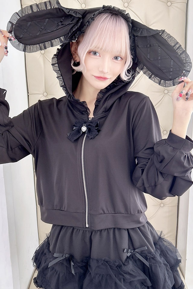 新品未開封　プリメロ　MARS うさ耳パーカー Princess Melody】うさみみショートパーカー - ホワイト size-F