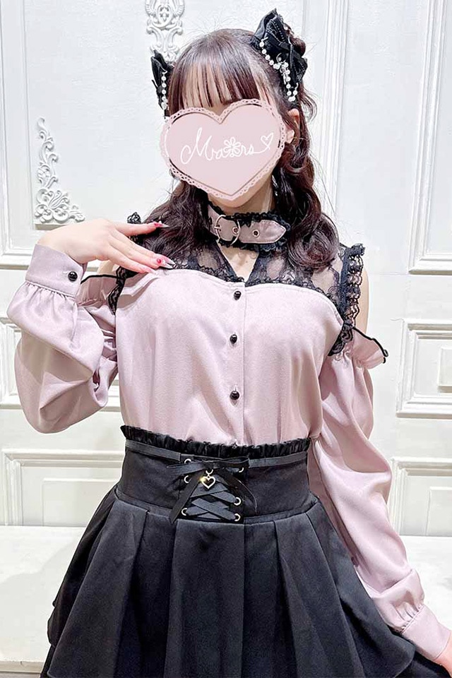 MA*RS】ハートバックル肩開きブラウス - ピンク size-F | 地雷系