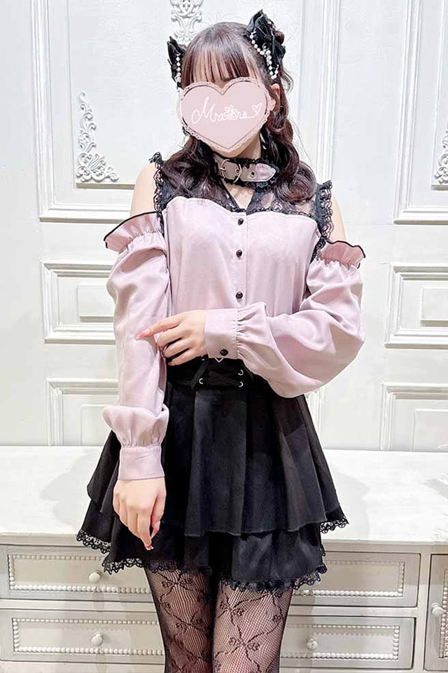 MA*RS】ハートバックル肩開きブラウス - ピンク size-F | 地雷系