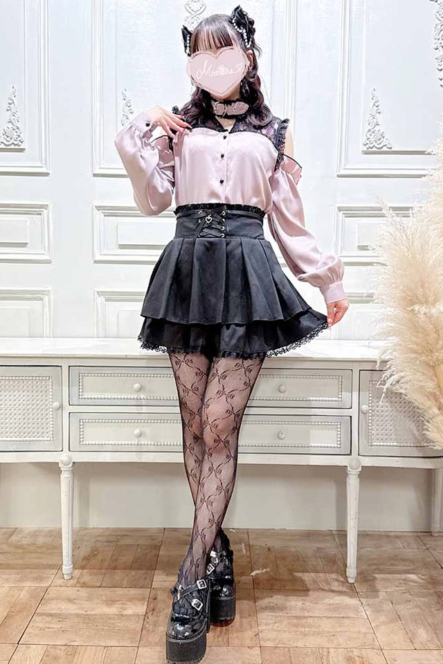 MA*RS】ハートバックル肩開きブラウス - ピンク size-F | 地雷系