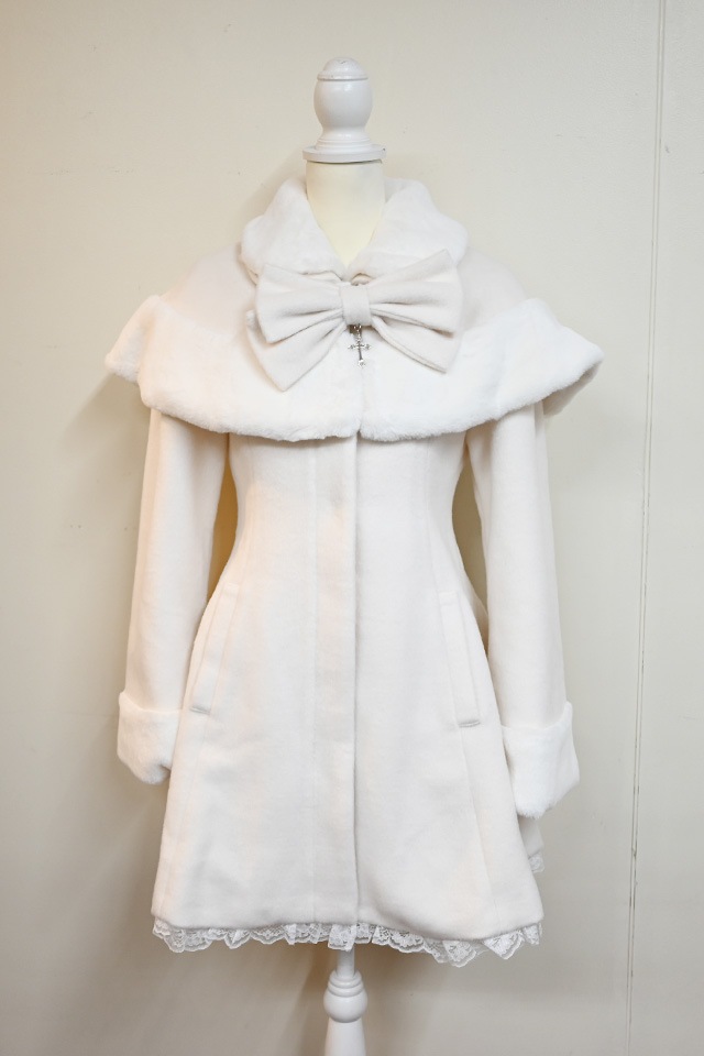 MARS　ケープコート　ホワイト MA*RS】【TETOYちゃんコラボ】クロスリボンケープ付きコート