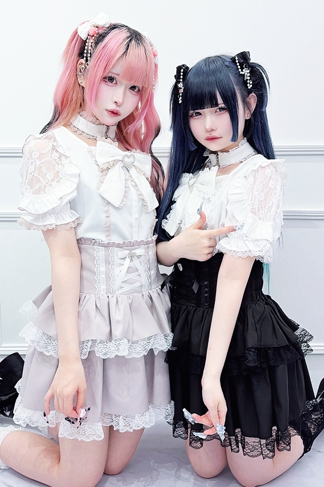 MA*RS】チョーカー付き肩フリルレースリボンブラウス - WHT/WHT size-F