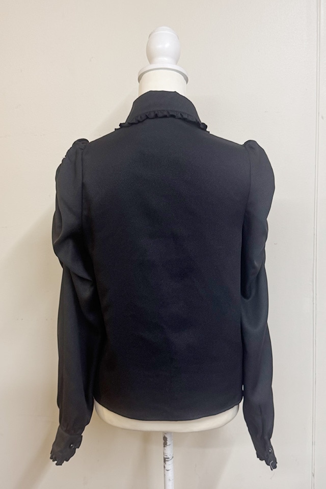 MA*RS】デコルテ開きメローフリル襟ブラウス - ブラック size-F