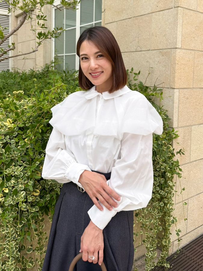 【試着のみ】lily by risa ブラウス　ホワイト　kumo blouse TOPS | Lily by Risa