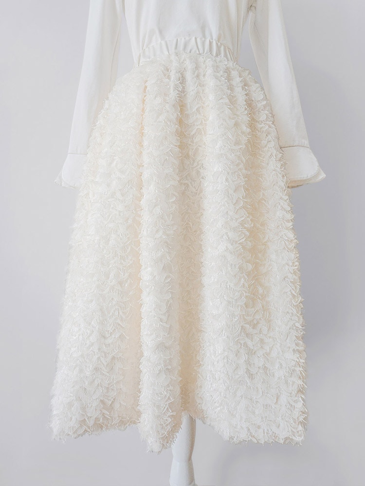 フラワーチュールボリュームスカート/white | SKIRT | Lily by Risa