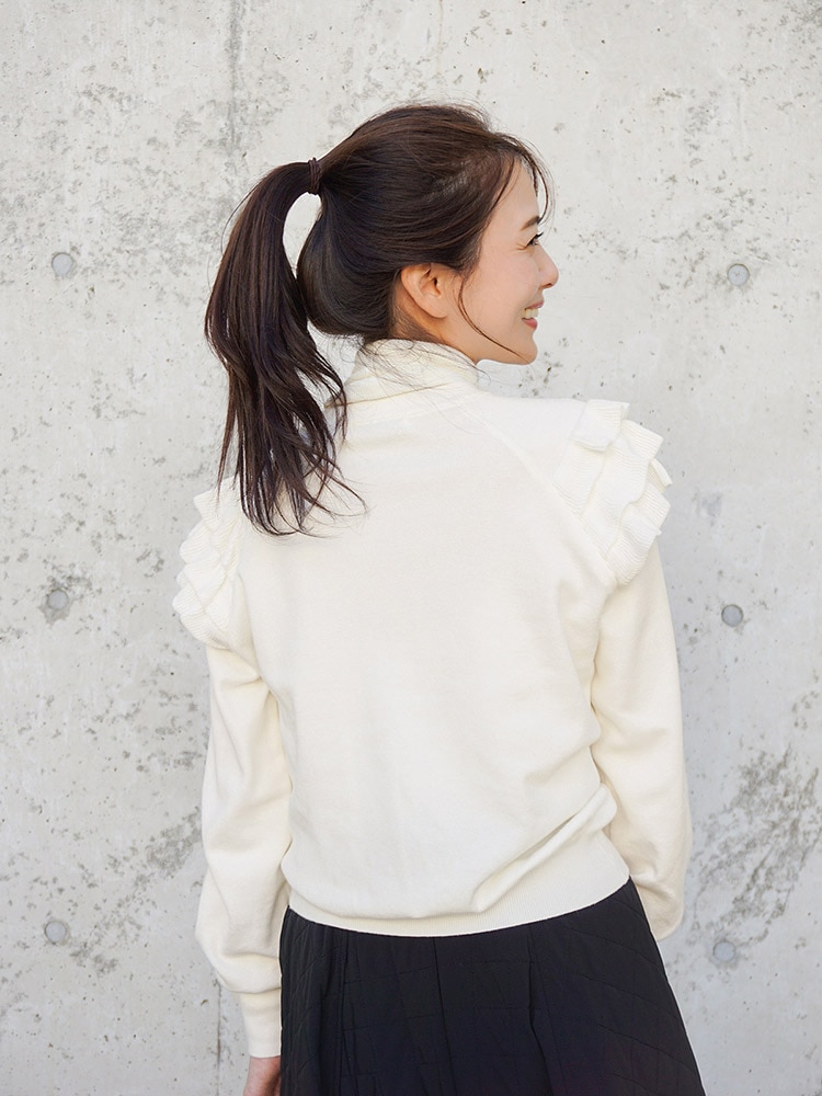 Lovilyn（ラヴィリン）の「リボンボタンフリルカーディガン
