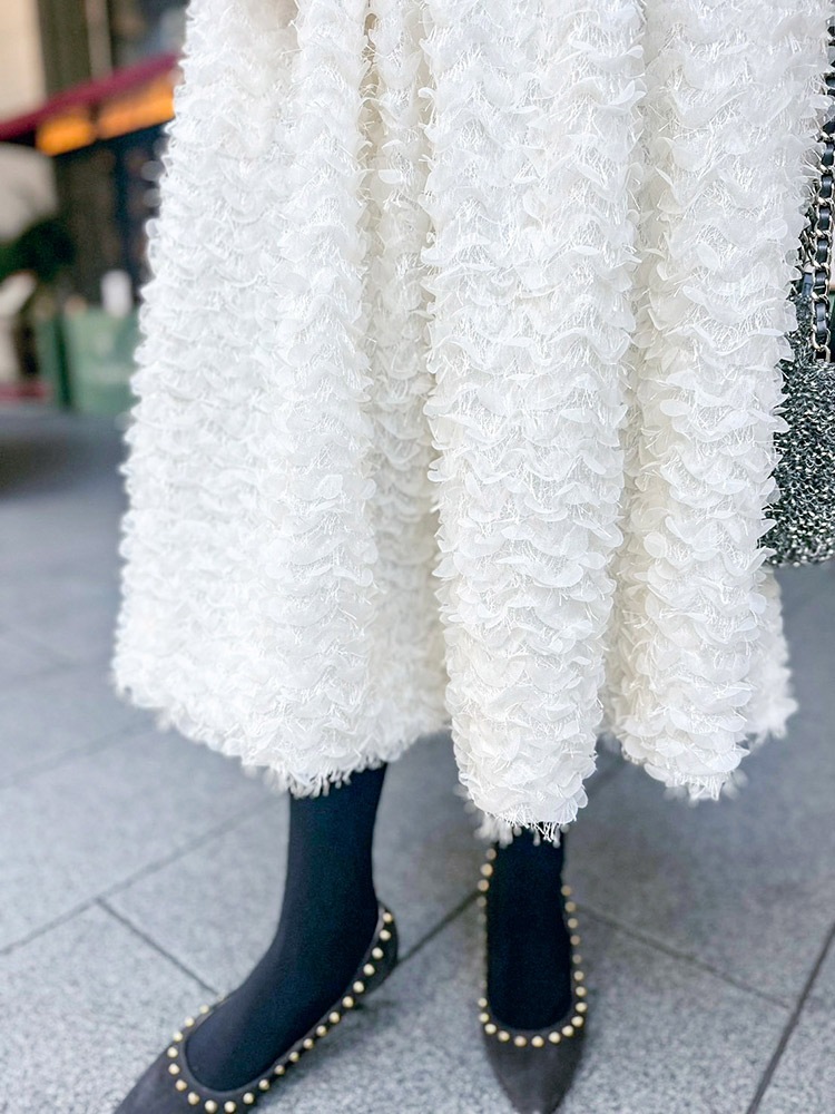 最終お値下げ！！！Lily by lisa フラワーチュールボリュームスカート フラワーチュールボリュームスカート/white | SKIRT | Lily by Risa