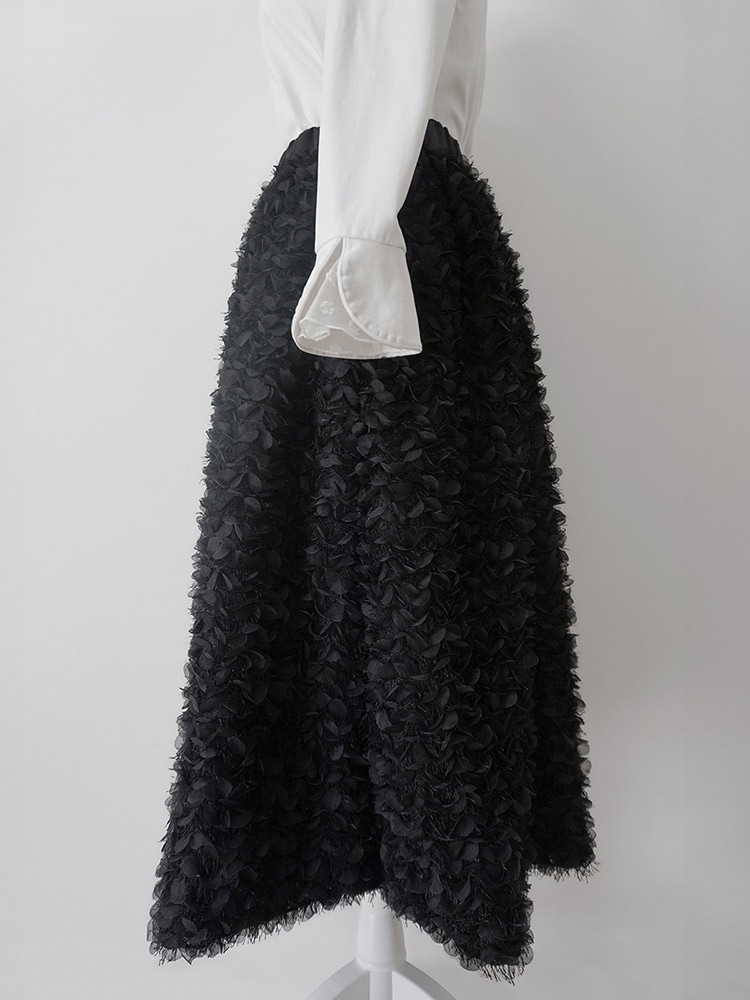 フラワーチュールボリュームスカート/black | SKIRT | Lily by Risa