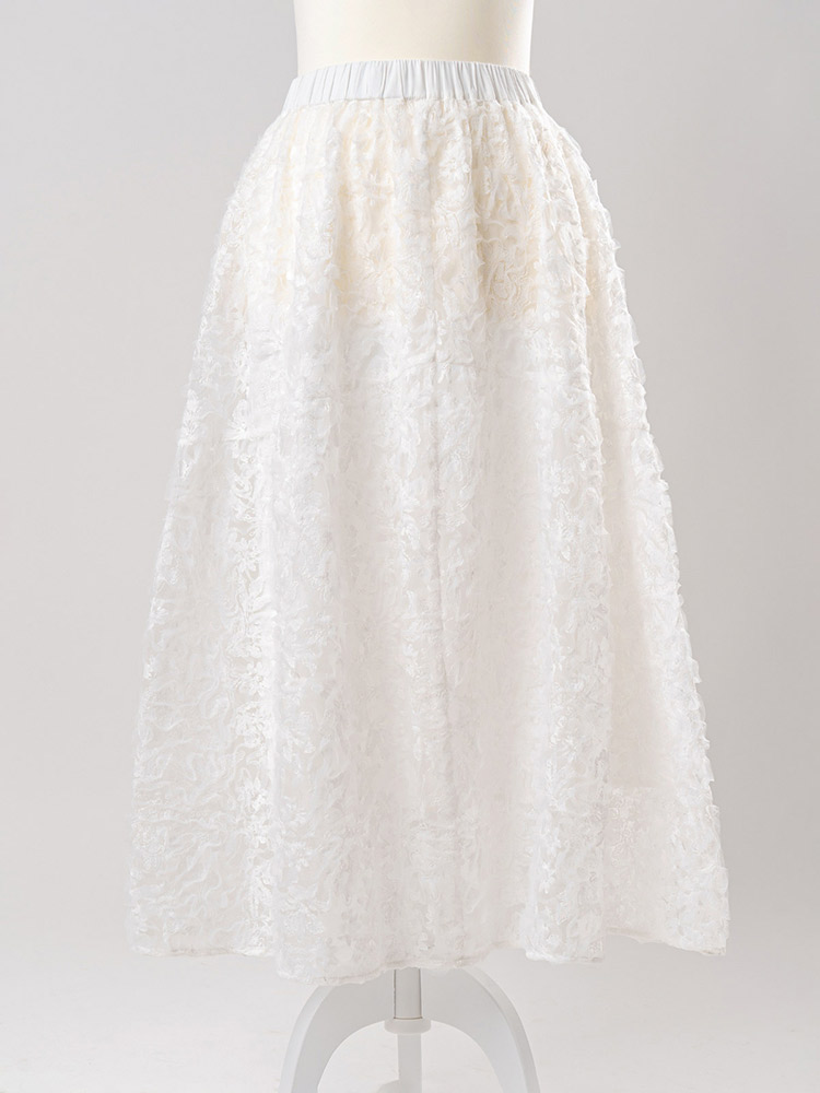 Plage レーススカートAntique like lace ホワイト38 plage（プラージュ）の「Antique like lace スカート（スカート