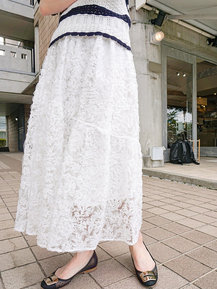 レーススカート/white | SKIRT | Lily by Risa