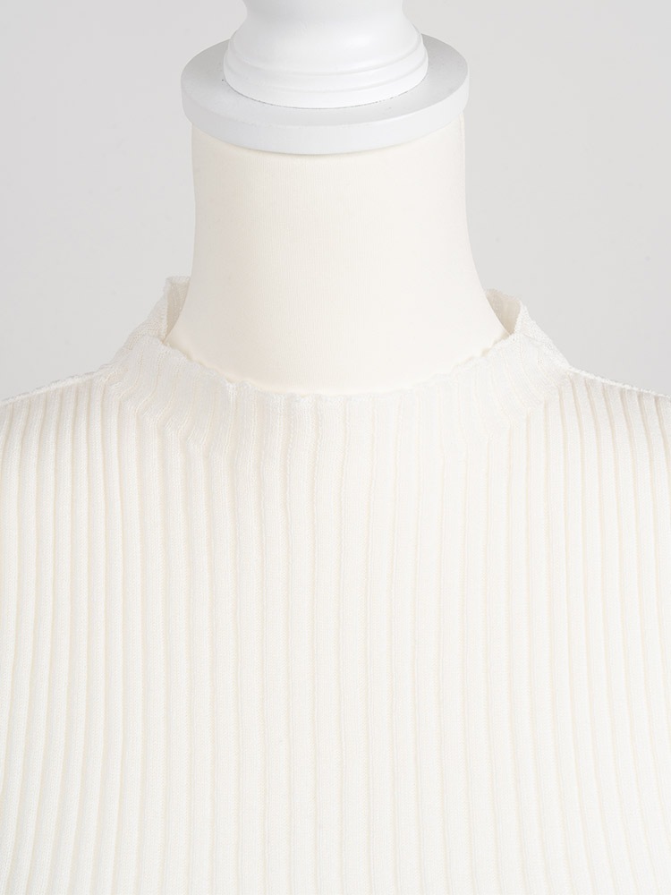リブノースリーブニット/white | TOPS | Lily by Risa
