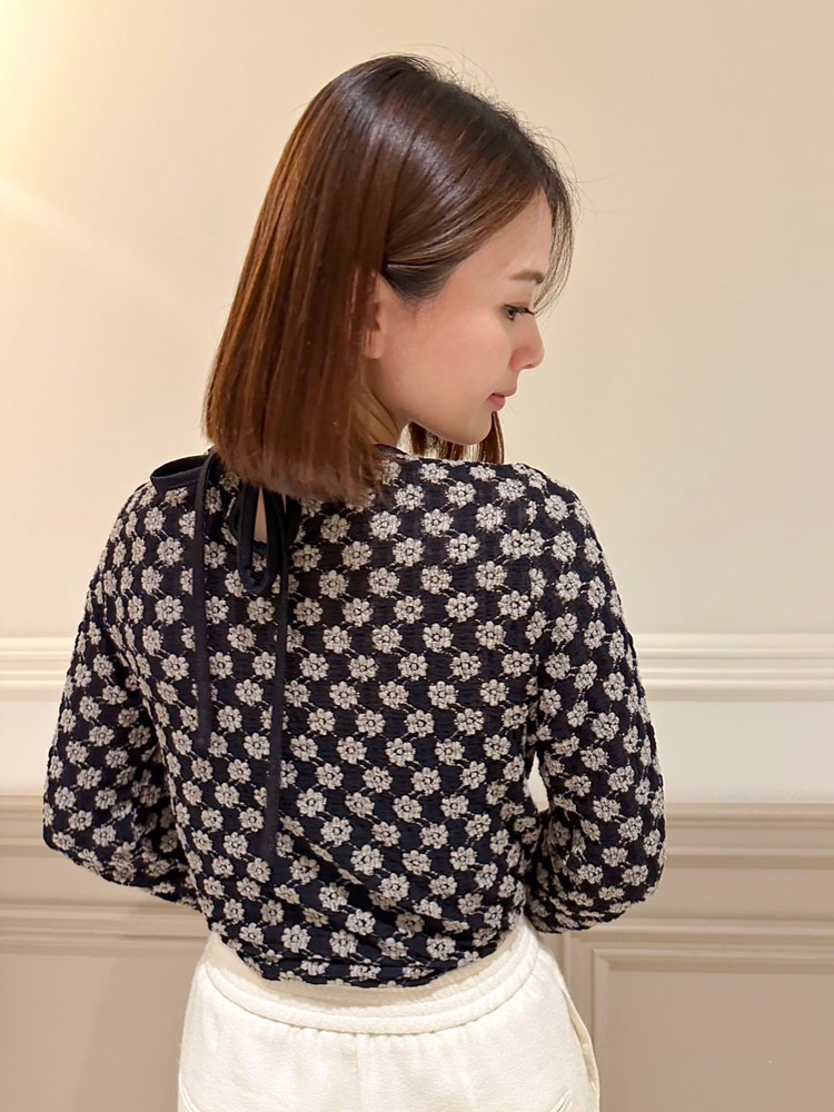 リリーブラウン シアーフラワートップス 黒 シアーフラワートップス/black | TOPS | Lily by Risa