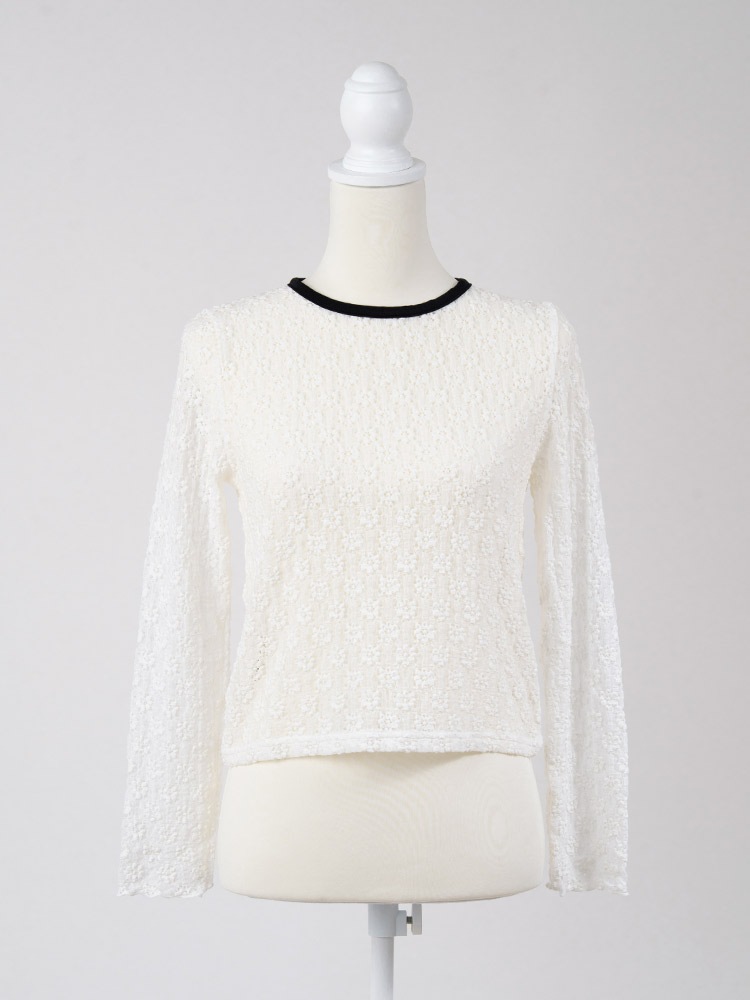 シアーフラワートップス/white | TOPS | Lily by Risa