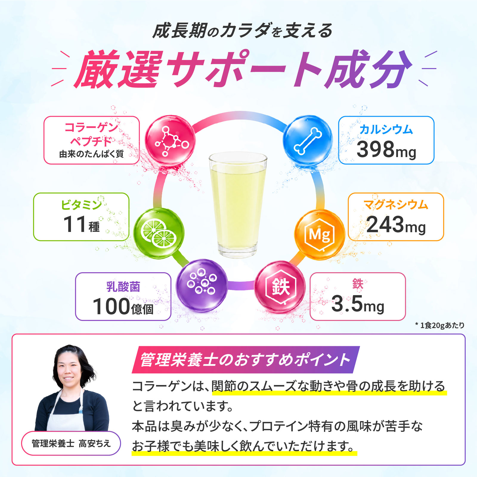 【管理栄養士が考えた】ジュニアコラーゲンプロテイン 巨峰風味 600g