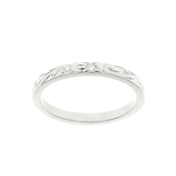 Bring Happiness Ring ～wave＆leaf～ 14KWG ハワイアン