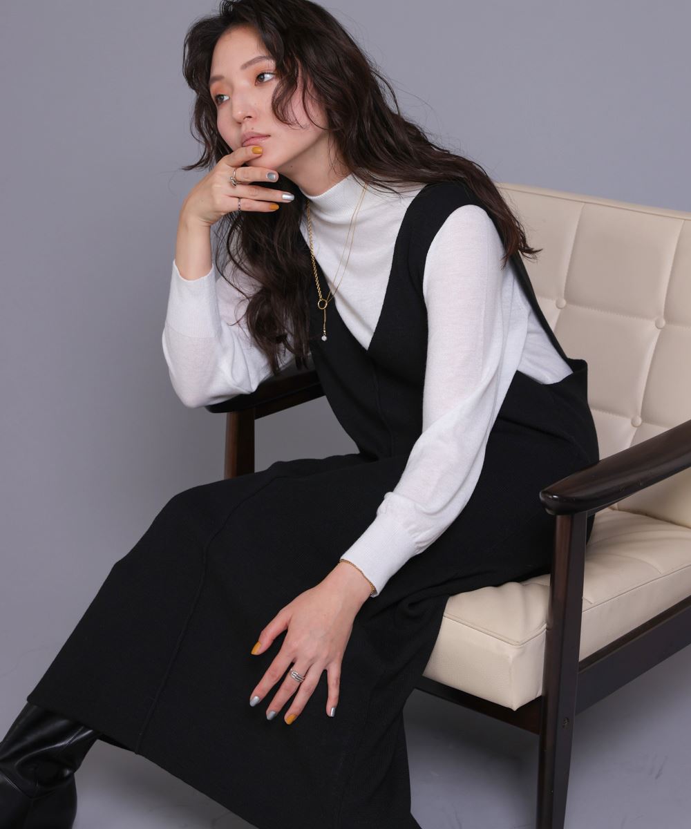 Bou Jeloud/ブージュルード | 毛混ハイネックセットワンピース