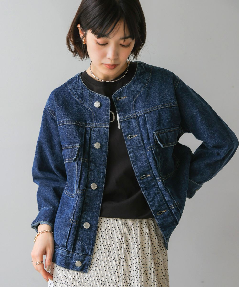 海外限定スパイク販売 Bou Jeloud/ブージュルード 12ozデニムノーカラー | ジャケット・アウター