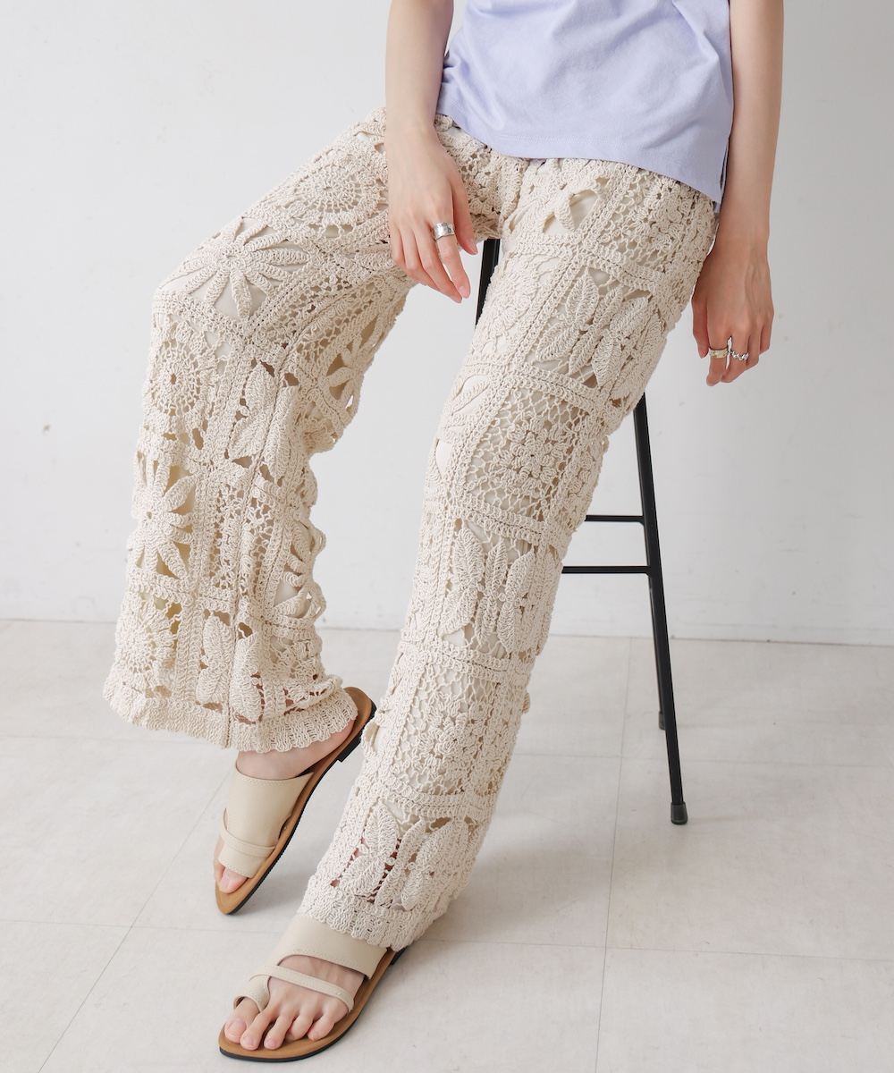 ほ⃝り⃝も⃝ENGINEERED GARMENTS クロシェニットパンツ ブロッククロシェニットパンツ – ESICA