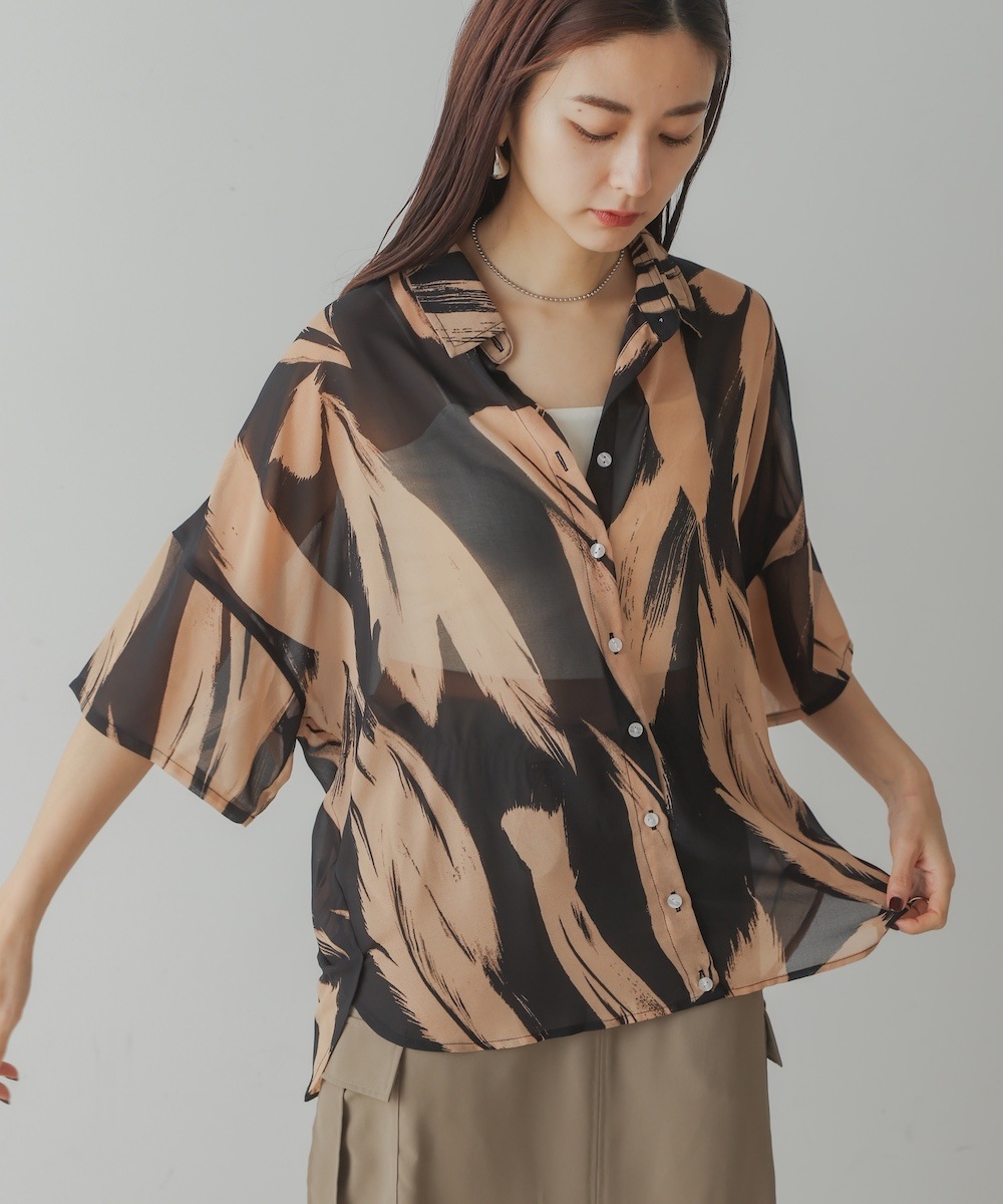 トップス imc セール】【別注】＜TanC TOKYO × 6＞MINI SLEEVE SHEER TEE