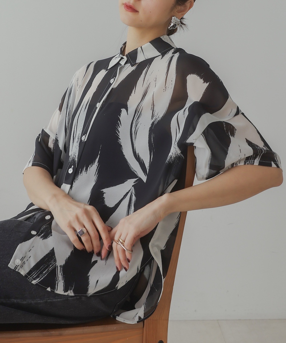 トップス imc セール】【別注】＜TanC TOKYO × 6＞MINI SLEEVE SHEER TEE