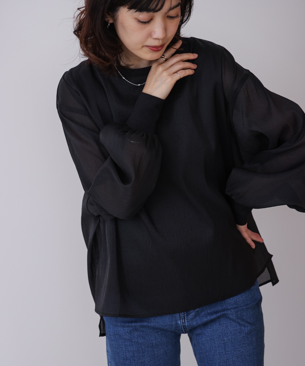 ブージュルード（Bou Jeloud）/シアーフレアシャウター Bou Jeloud/ブージュルード|シアーレイヤードプルオーバー【5532091