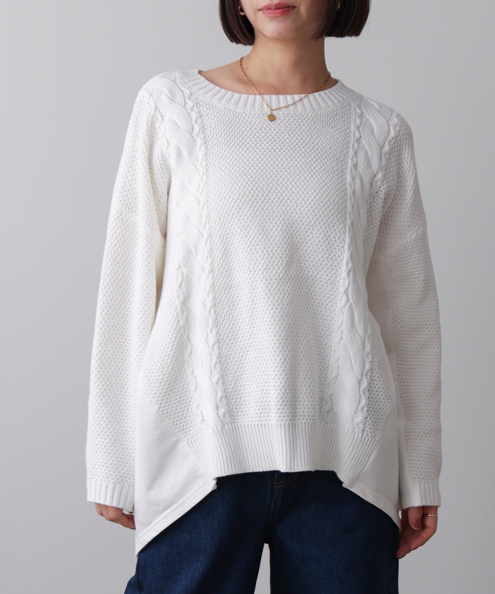 BouJeloud　ケーブルニット CABLE V KNIT SWEATER(ｹｰﾌﾞﾙVﾆｯﾄｾｰﾀｰ）【7549211】select by Bou