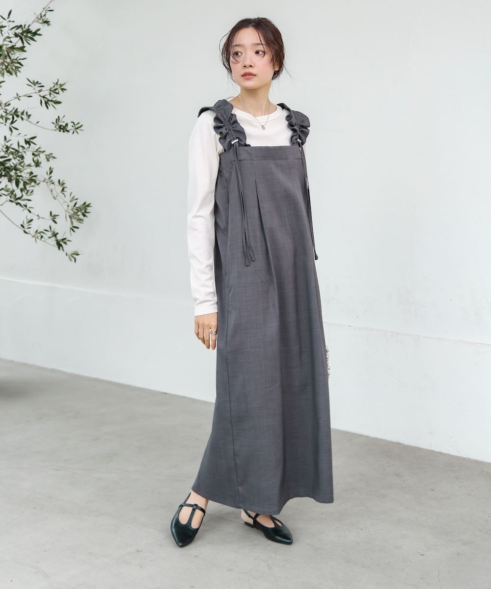 Bab/バブ | 【S・Mサイズ展開】ギャザージャンパーワンピース