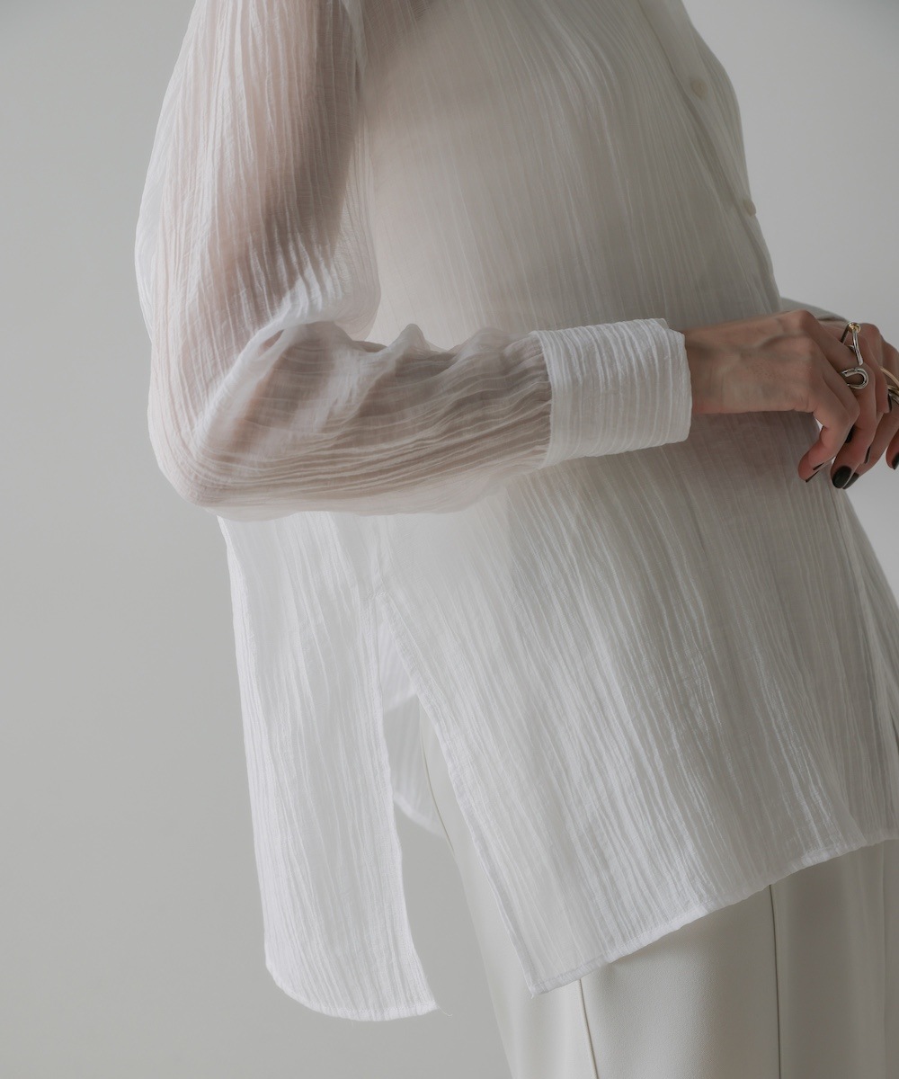 CIEL'AIR/シエルエアー |BACK CROSS SHEER SHIRT(ﾊﾞｯｸｸﾛｽｼｱｰｼｬﾂ