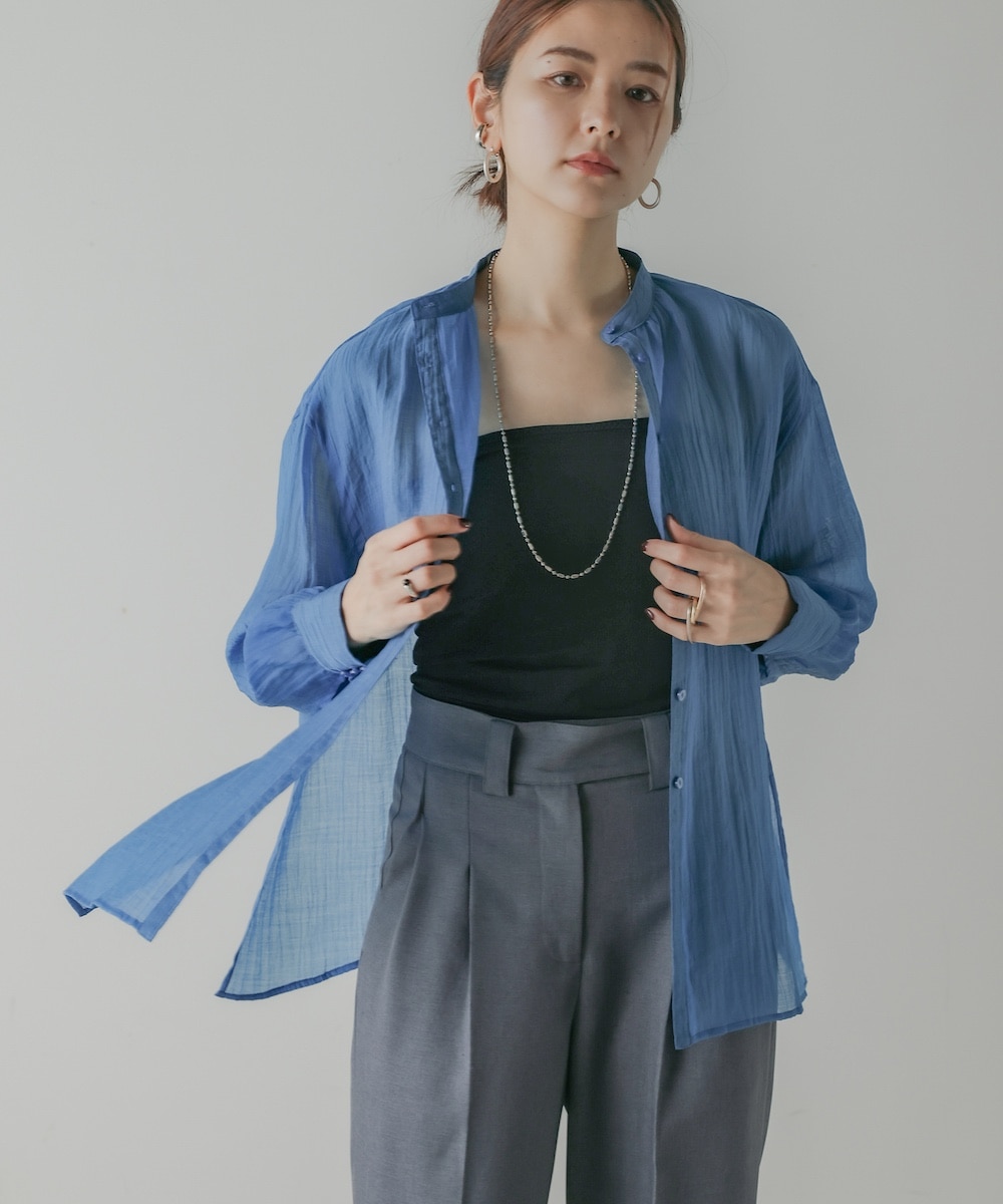 しえるページ CIEL'AIR/シエルエアー |BACK CROSS SHEER SHIRT(ﾊﾞｯｸｸﾛｽｼｱｰｼｬﾂ