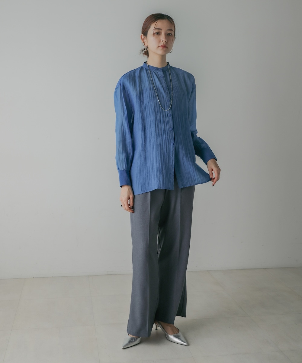 CIEL'AIR/シエルエアー |BACK CROSS SHEER SHIRT(ﾊﾞｯｸｸﾛｽｼｱｰｼｬﾂ