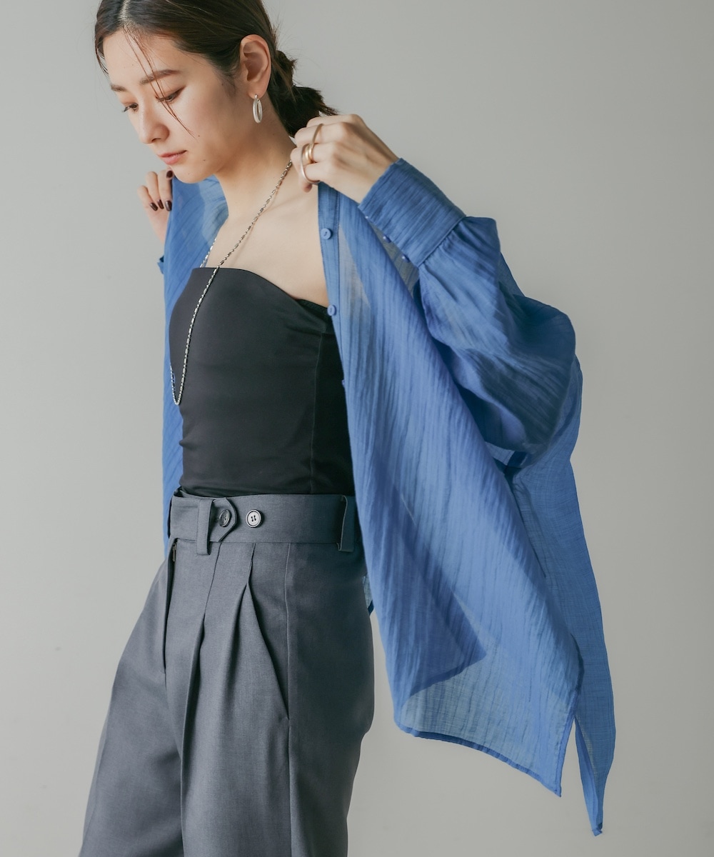 しえるページ CIEL'AIR/シエルエアー |BACK CROSS SHEER SHIRT(ﾊﾞｯｸｸﾛｽｼｱｰｼｬﾂ