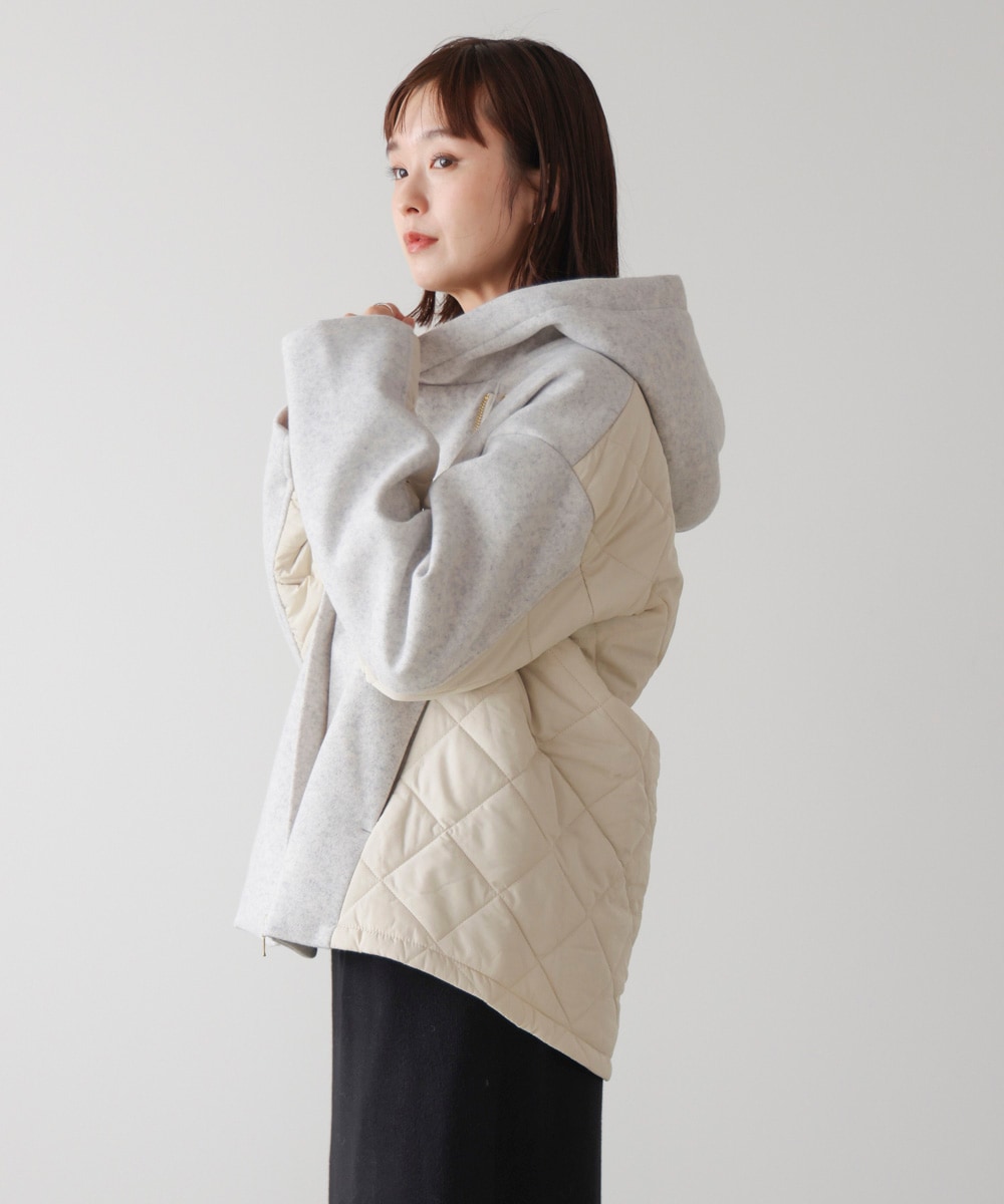 ebure ベージュ メルトンフードコート サイズ36 ebure ベージュ メルトンフードコート サイズ36 N110227930 人気