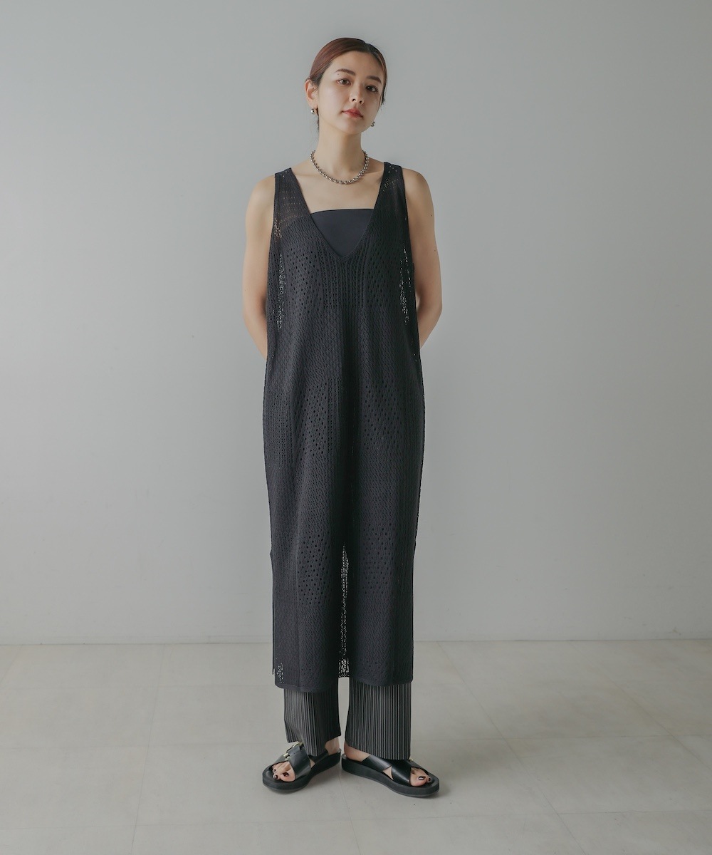 ☆新作☆新品未使用G/FOREジーフォア　ストライプニットドレス　sizeL CIEL'AIR/シエルエアー |BLOCK SHEER KNIT DRESS(ﾌﾞﾛｯｸｼｱｰﾆｯﾄ