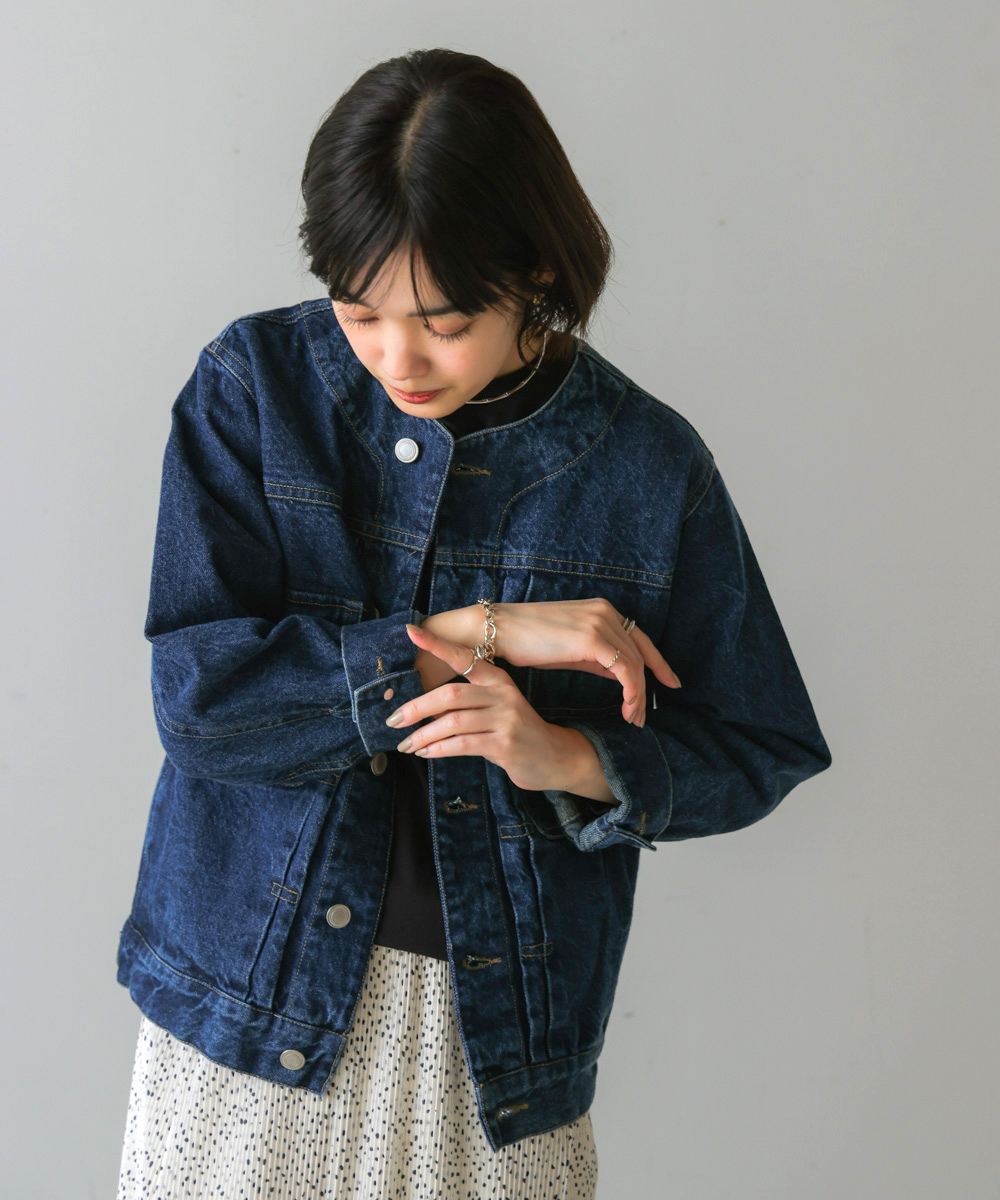 グラッドハンド ノーカラージャケット コーデュロイ切り替え Mサイズ Bou Jeloud/ブージュルード | 12ozデニムノーカラー