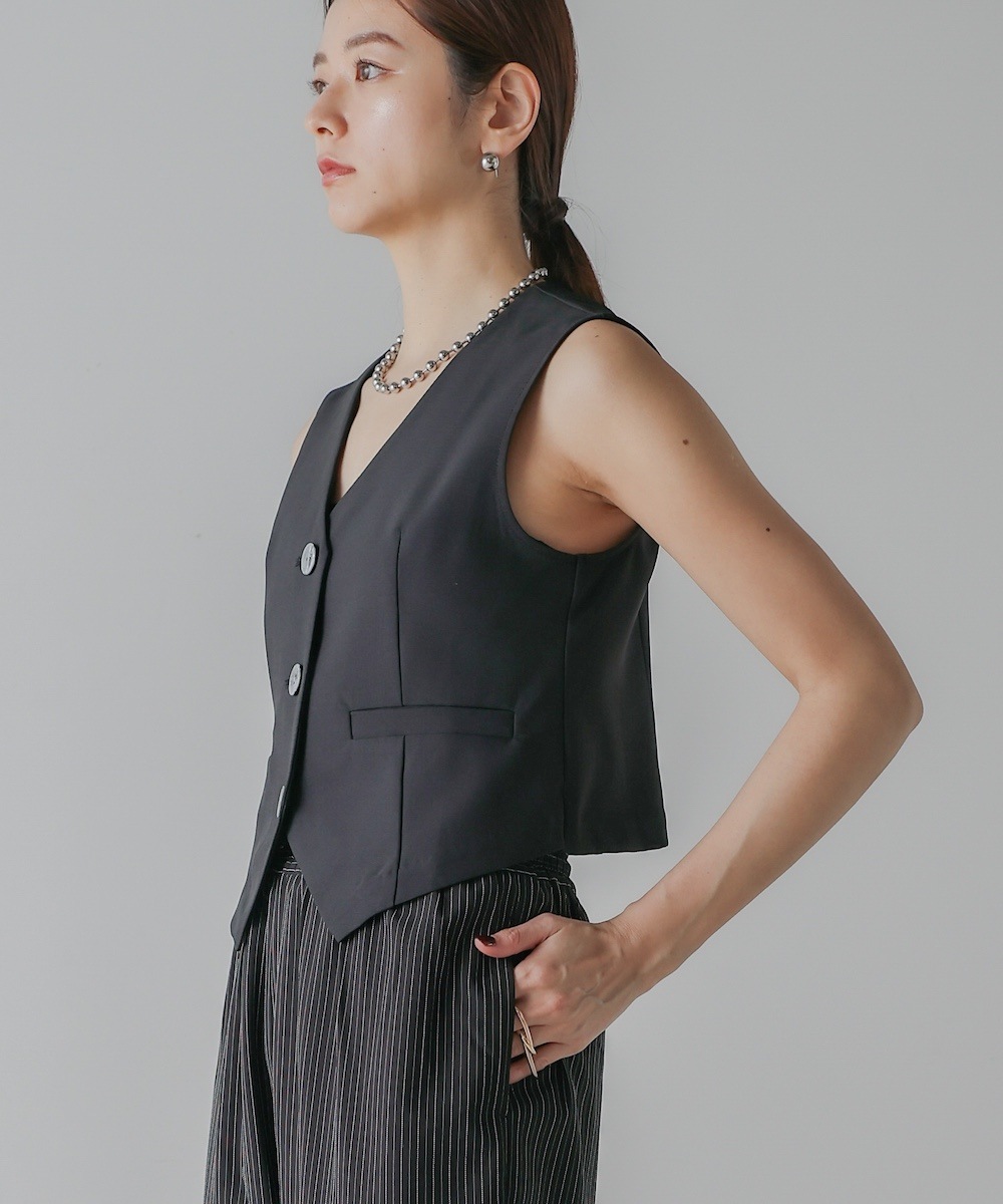 CIEL'AIR/シエルエアー |LINEN LIKE VEST (ﾘﾈﾝﾗｲｸﾍﾞｽﾄ）【5523007