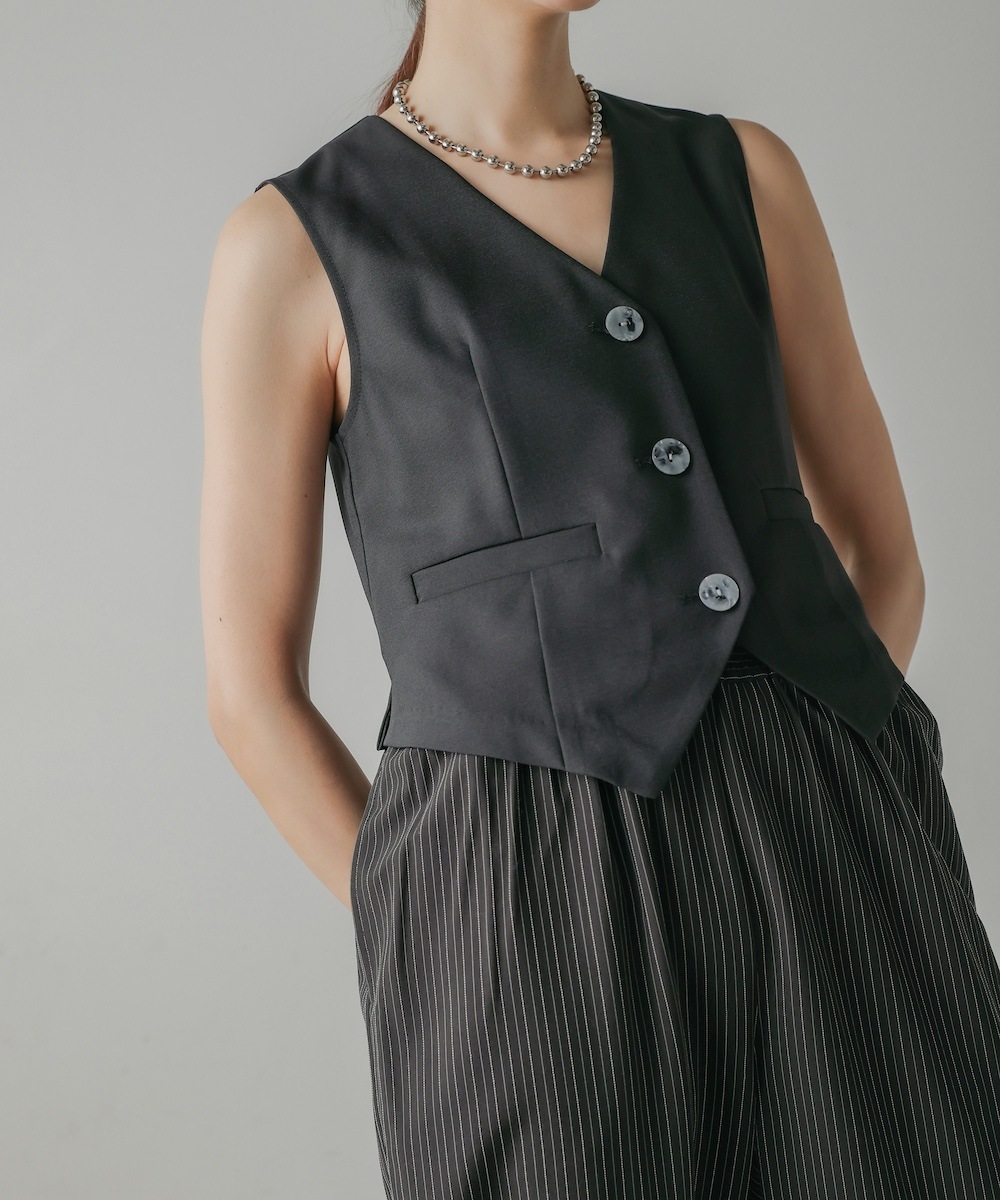 CIEL'AIR/シエルエアー |LINEN LIKE VEST (ﾘﾈﾝﾗｲｸﾍﾞｽﾄ）【5523007