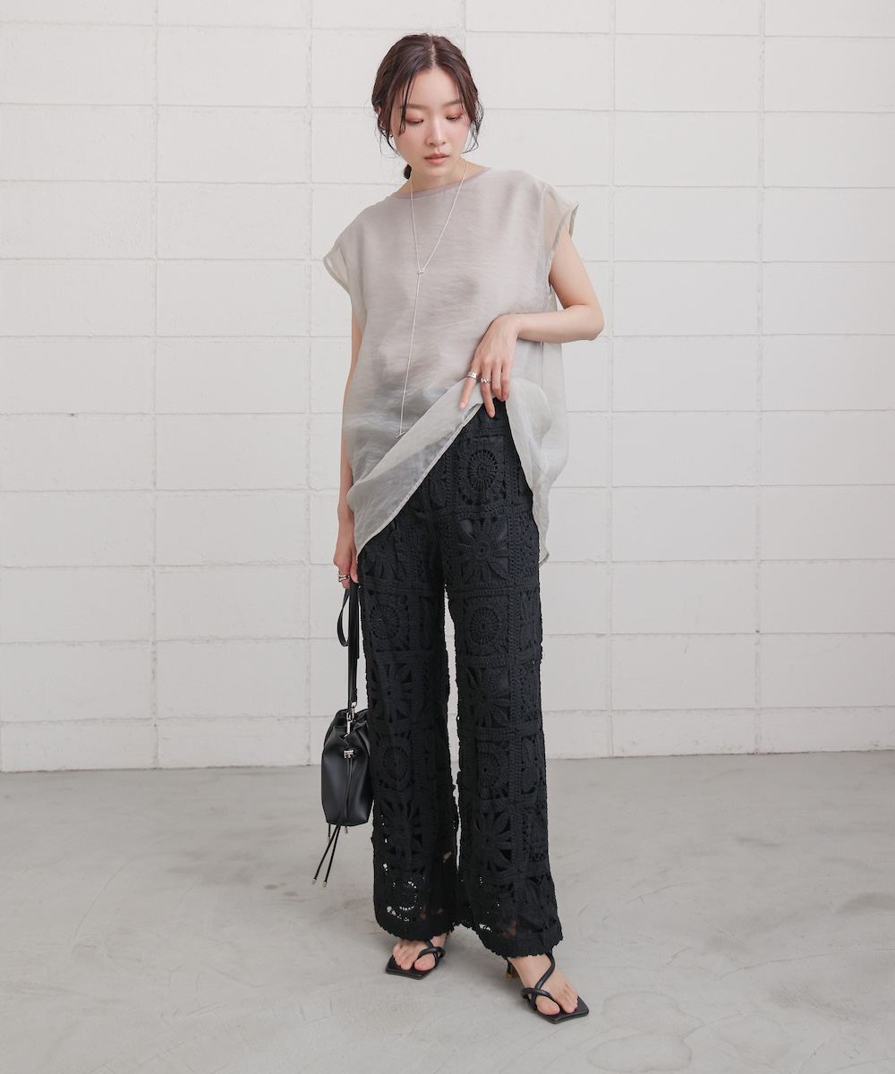 Bab/バブ | 【S・Mサイズ展開】クロシェニットパンツ【5510232