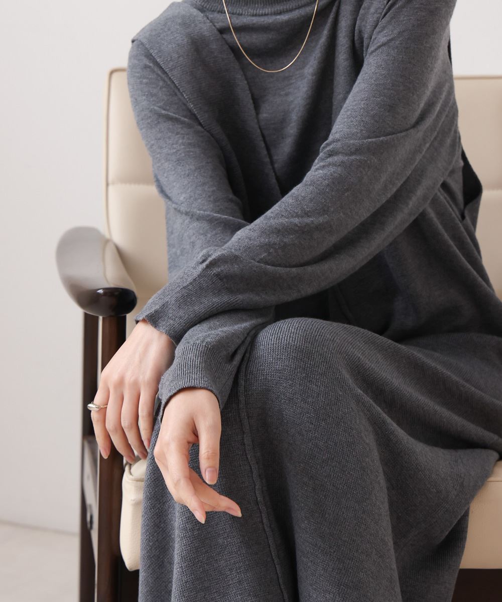 Bou Jeloud/ブージュルード | 毛混ハイネックセットワンピース